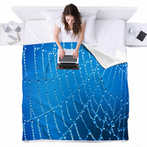 Cobweb With Dew Drops Blankets 47344200