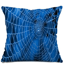 Cobweb With Dew Drops Pillows 47344099