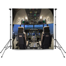 Cockpit Of Plane In Flight Simulator Backdrops 126755208