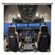 Cockpit Of Plane In Flight Simulator Bath Decor 126755208