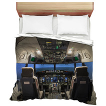 Cockpit Of Plane In Flight Simulator Bedding 126755208