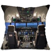 Cockpit Of Plane In Flight Simulator Pillows 126755208