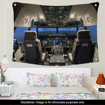 Cockpit Of Plane In Flight Simulator Wall Art 126755208