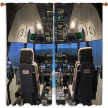 Cockpit Of Plane In Flight Simulator Window Curtains 126755208