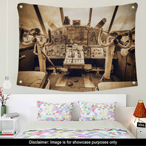 Cockpit View Of The Old Retro Plane Wall Art 97975893