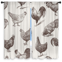 Cocks And Hens Window Curtains 62573202