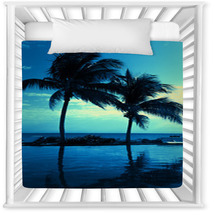 Coconut Tree Silhouette On The Beach Nursery Decor 68736905