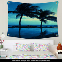 Coconut Tree Silhouette On The Beach Wall Art 68736905