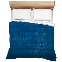 Cogs Blueprint (layered For Easy Editing) Bedding 11934045