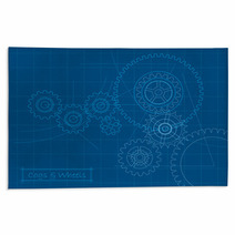 Cogs Blueprint (layered For Easy Editing) Rugs 11934045