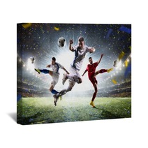 Collage Adult Soccer Players In Action On Stadium Panorama Wall Art 133529572