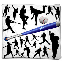 Collection Of Baseball Vector Blankets 15516282