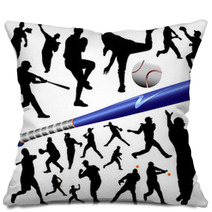 Collection Of Baseball Vector Pillows 15516282