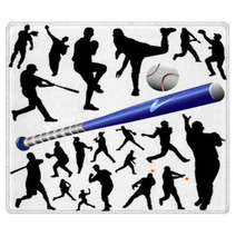 Collection Of Baseball Vector Rugs 15516282