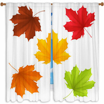 Collection Of Color Autumn Leaves Window Curtains 67576274