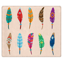 Collection Of Vector Colored Feathers Rugs 67549262