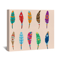 Collection Of Vector Colored Feathers Wall Art 67549262