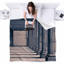 Colonnade Of Ancient Columns Blankets 66935792