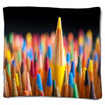 Color Pencils, Standing Out From The Crowd Blankets 20821467