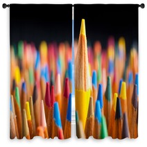 Color Pencils, Standing Out From The Crowd Window Curtains 20821467