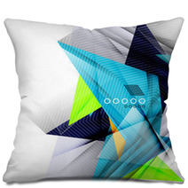 Color Triangles, Unusual Abstract Background Pillows 71586460
