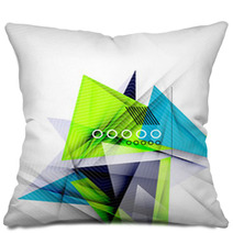 Color Triangles, Unusual Abstract Background Pillows 71595493