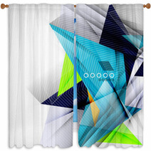 Color Triangles, Unusual Abstract Background Window Curtains 71586460