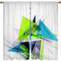 Color Triangles, Unusual Abstract Background Window Curtains 71595493