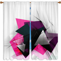 Color Triangles, Unusual Abstract Background Window Curtains 71648854