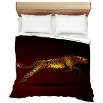 Color Vector Illustration Of A Leaping Jaguar Bedding 96072826