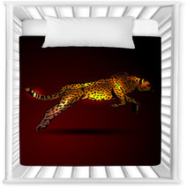 Color Vector Illustration Of A Leaping Jaguar Nursery Decor 96072826