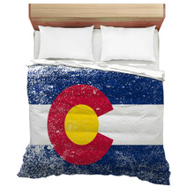 Colorado State Flag Grunge Bedding 75834664