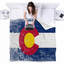 Colorado State Flag Grunge Blankets 75834664