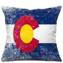 Colorado State Flag Grunge Pillows 75834664