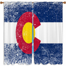 Colorado State Flag Grunge Window Curtains 75834664