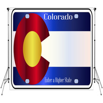 Colorado State License Plate Flag Backdrops 123105353