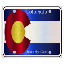 Colorado State License Plate Flag Rugs 123105353