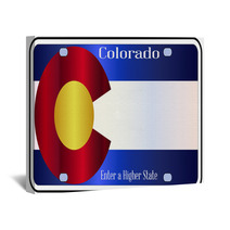 Colorado State License Plate Flag Wall Art 123105353