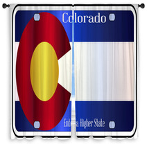 Colorado State License Plate Flag Window Curtains 123105353