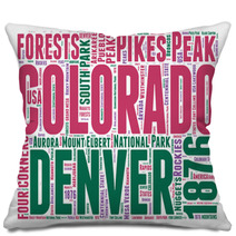 Colorado Usa State Map Tag Cloud Pillows 60207156