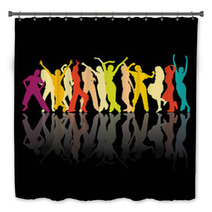 Colored Dancing Silhouettes Bath Decor 47977345