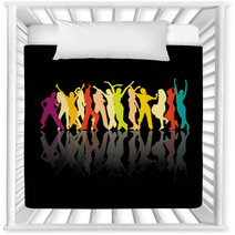 Colored Dancing Silhouettes Nursery Decor 47977345