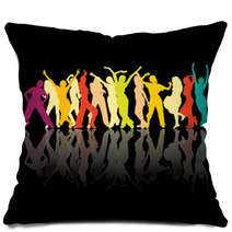 Colored Dancing Silhouettes Pillows 47977345