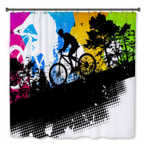 Colored Mountain Bike Abstract Background Bath Decor 23196961