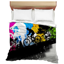 Colored Mountain Bike Abstract Background Bedding 23196961