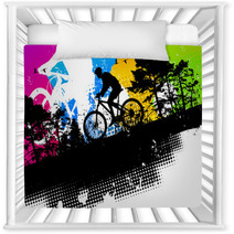 Colored Mountain Bike Abstract Background Nursery Decor 23196961