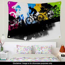 Colored Mountain Bike Abstract Background Wall Art 23196961