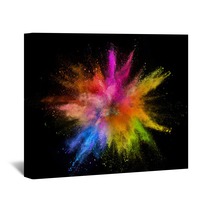 Colored Powder Explosion Isolated On Black Background Wall Art 209929414