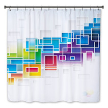 Colored Squares Design Abstract Background. Bath Decor 61184076