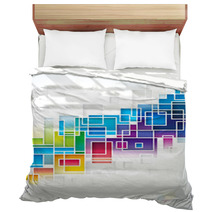 Colored Squares Design Abstract Background. Bedding 61184076
